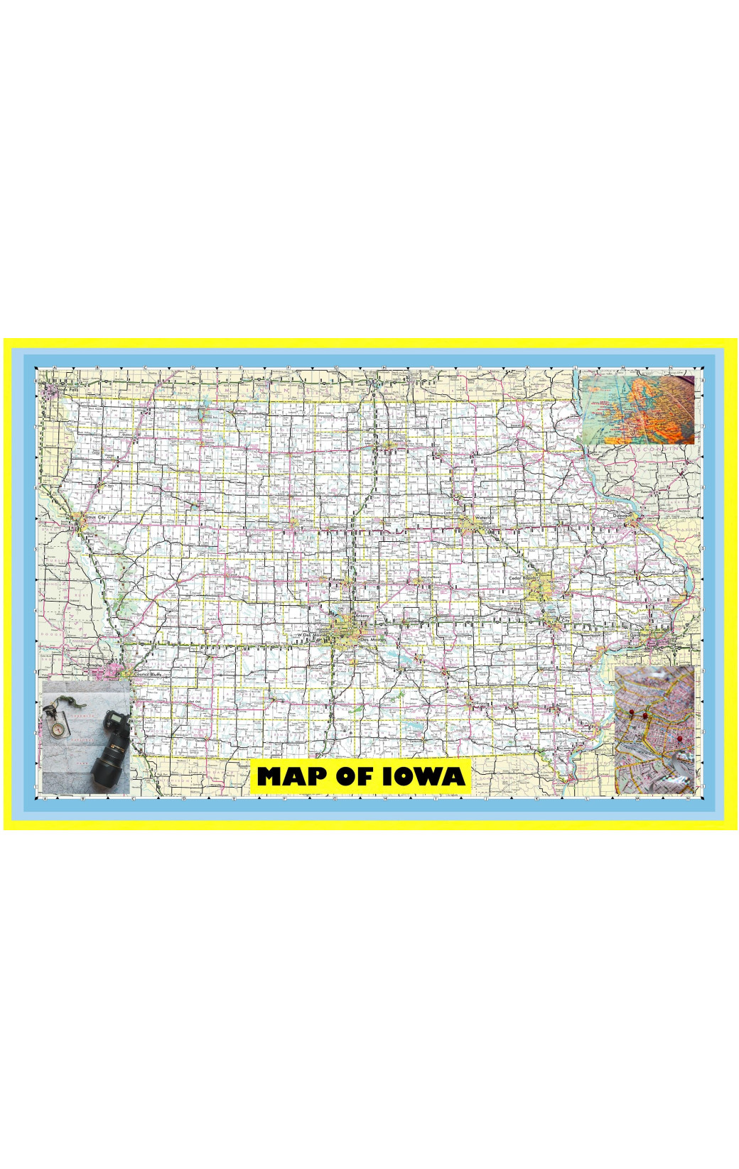 Map of Iowa Large Detailed Roads and Highways, Map of Iowa State with ...