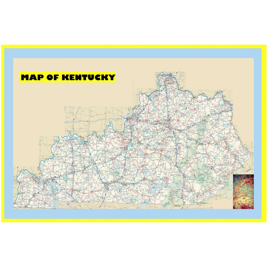 Map of Kentucky Large Detailed Roads and Highways, Map of Kentucky ...