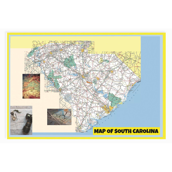 Map of South Carolina Large Detailed Roads and Highways, Map of South ...