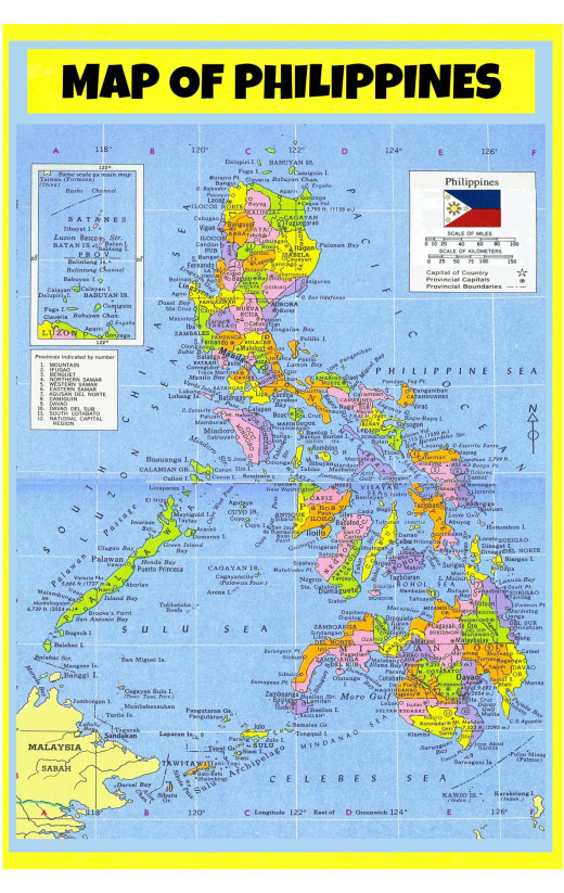 Map of Philippines  - Laminated Wall Map Poster Print Perfect for Classrooms and Homes - Vivid Imagery with Bright Colors