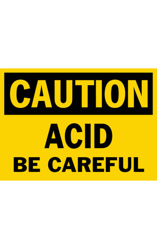 Caution Acid Be Careful Safety Sign