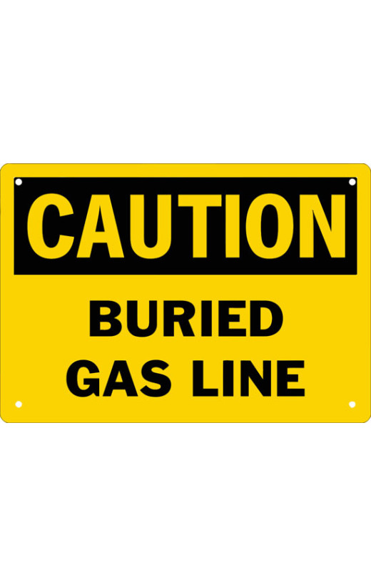 Caution Buried Gas Line Safety Sign