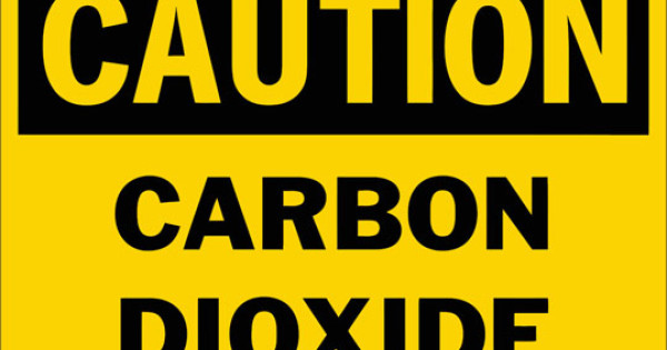 Caution Carbon Dioxide Safety Sign