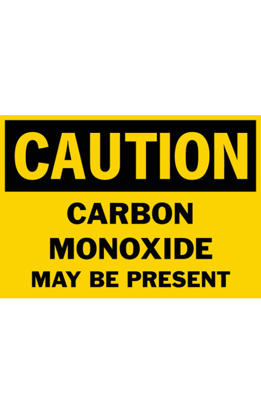 Caution Carbon Monoxide May Be Present Safety Sign