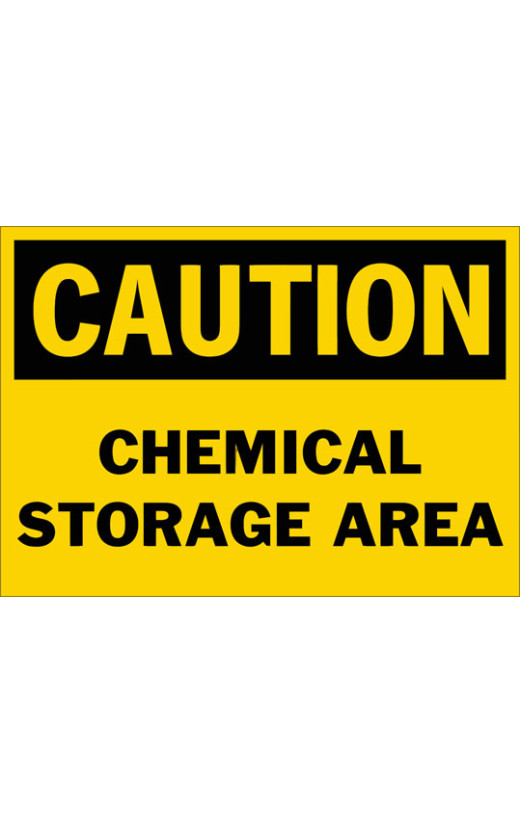 Caution Chemical Storage Area Safety Sign