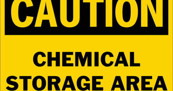 Caution Chemical Storage Area Safety Sign