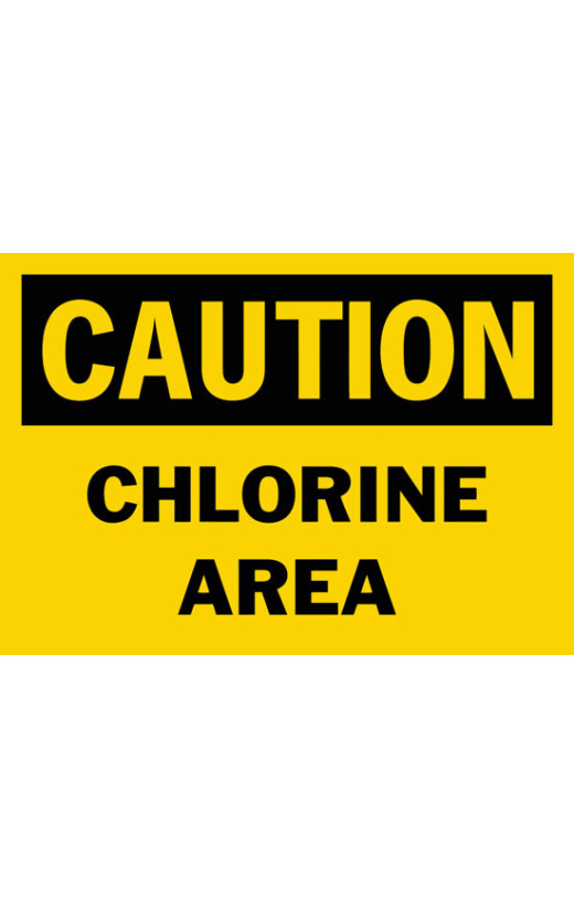 Caution Chlorine Area Safety Sign