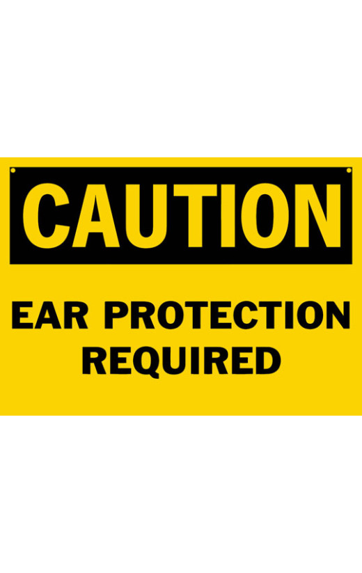 Caution Ear Protection Required Safety Sign