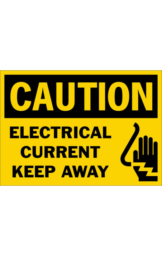 Caution Electrical Current Keep Away Safety Sign