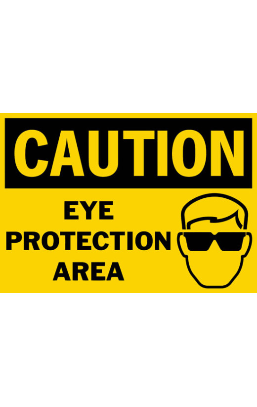 Caution Eye Protection Area Safety Sign