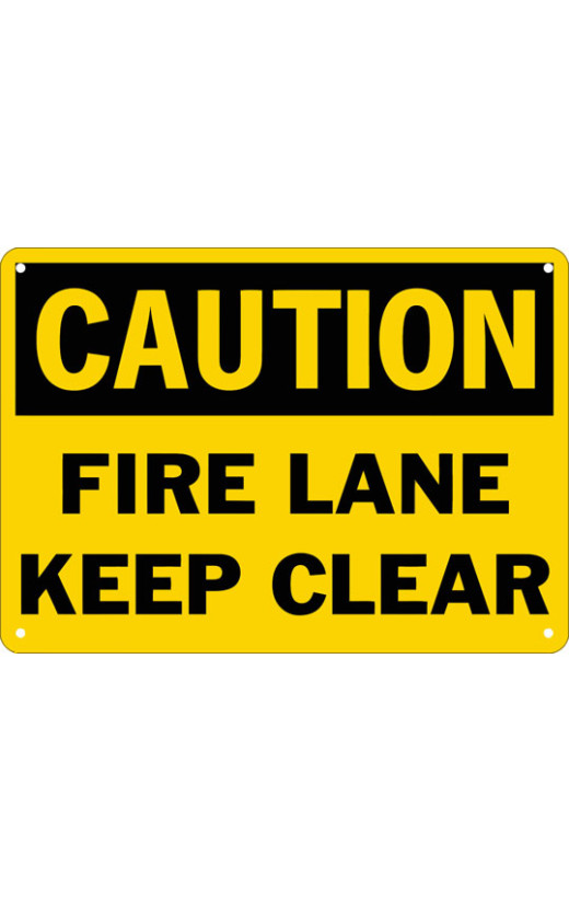 Caution Fire Lane Keep Clear Safety Sign