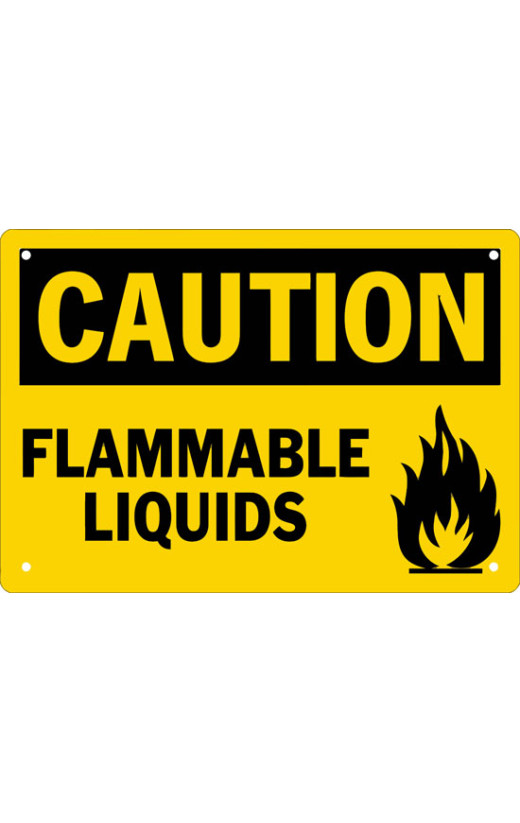 Caution Flammable Liquids Safety Sign