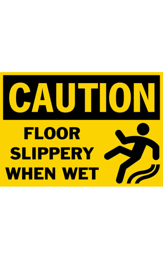 Caution Floor Slippery When Wet Safety Sign