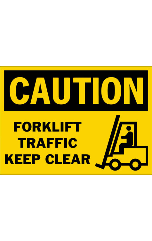 Caution Forklift Traffic Keep Clear Safety Sign