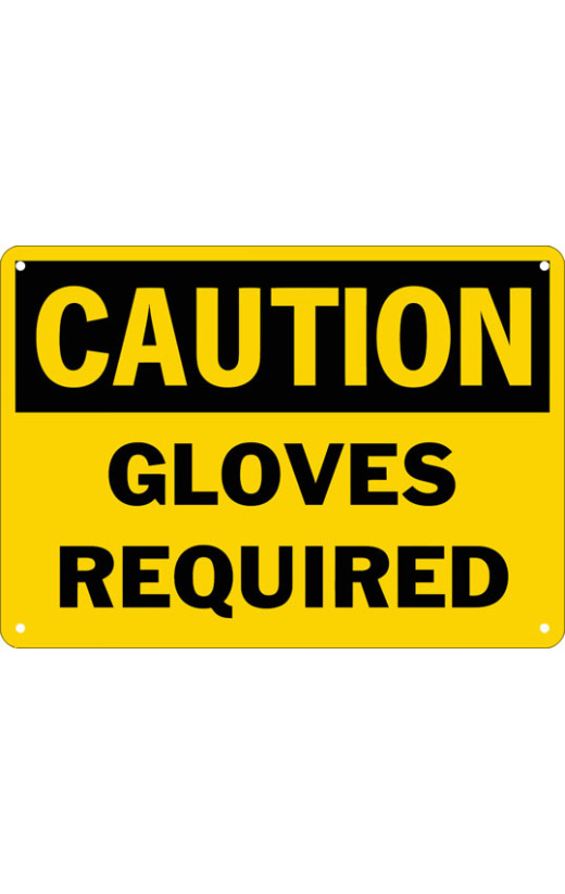 Caution Gloves Required Safety Sign