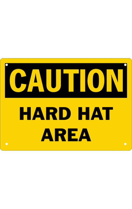 Caution Hard Hat Area Safety Sign