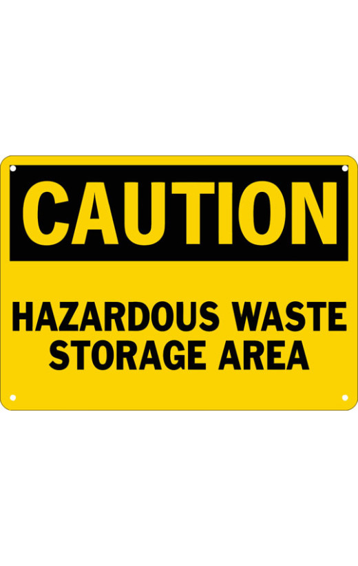 Caution Hazardous Waste Storage Area Safety Sign