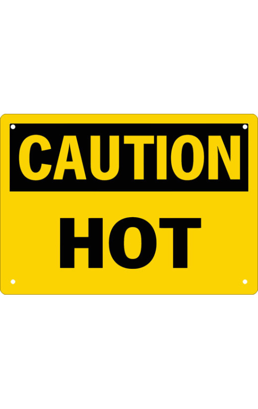 Caution Hot Safety Sign