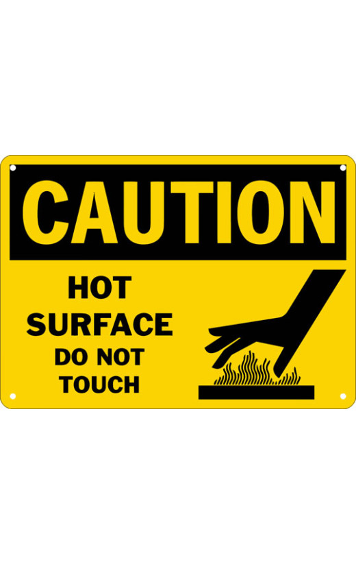 Caution Hot Surface Do Not Touch Safety Sign