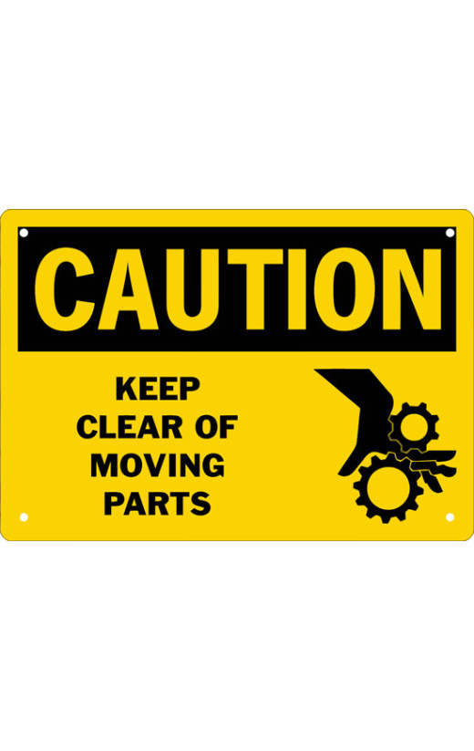 Caution Keep Clear Of Moving Parts Safety Sign