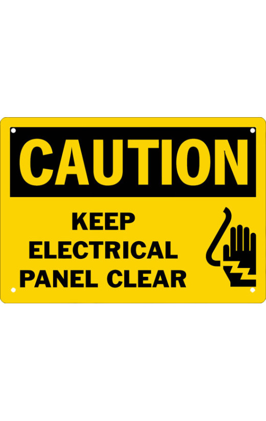 Caution Keep Electrical Panel Clear Safety Sign