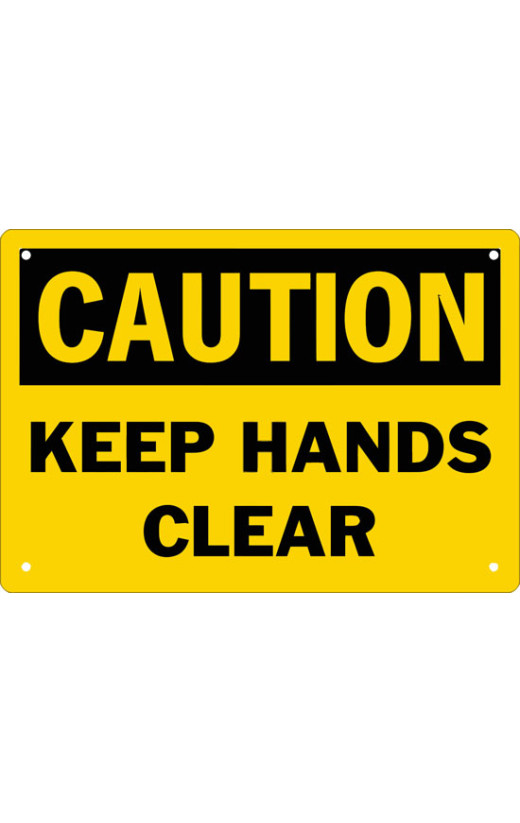 Caution Keep Hands Clear Safety Sign