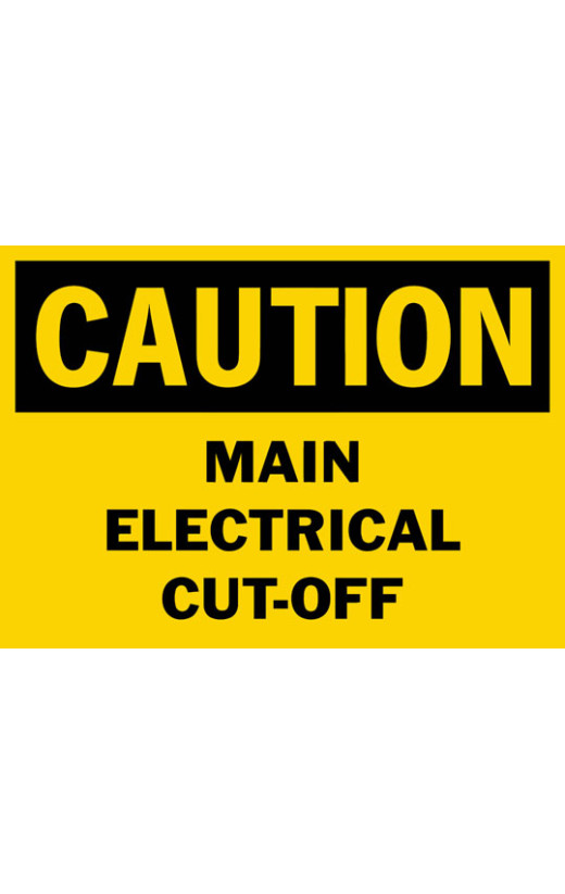 Caution Main Electrical Cut-Off Safety Sign