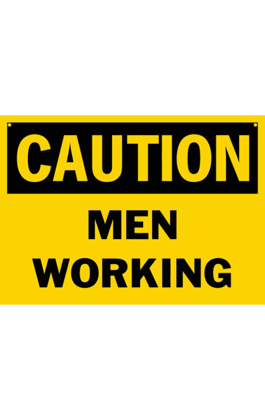 Caution Men Working Safety Sign