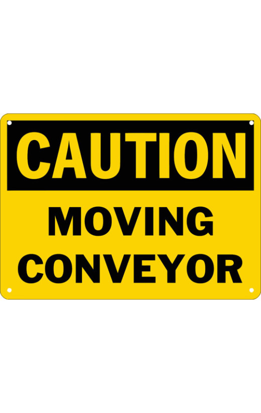 Caution Moving Conveyor Safety Sign