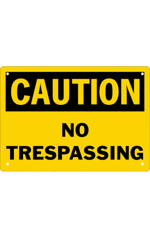 Caution No Trespassing Safety Sign