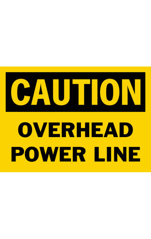 Caution Overhead Power Line Safety Sign