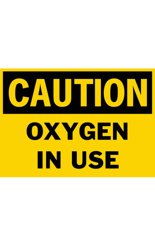 Caution Oxygen In Use Safety Sign