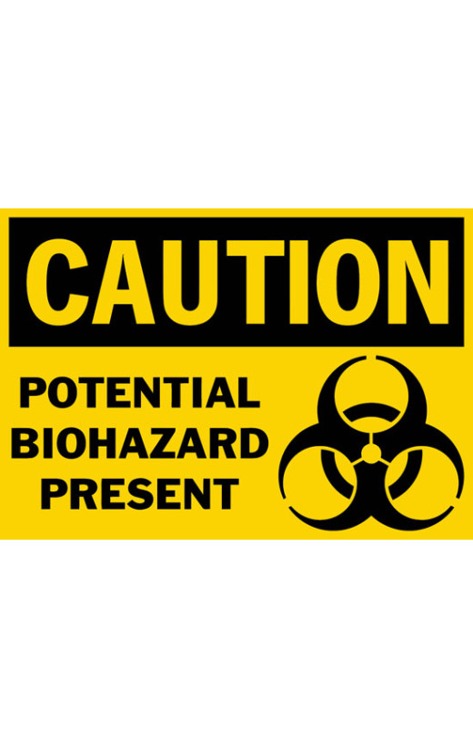 Caution Potential Biohazard Present Safety Sign