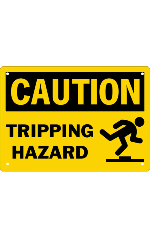 Caution Tripping Hazard Safety Sign