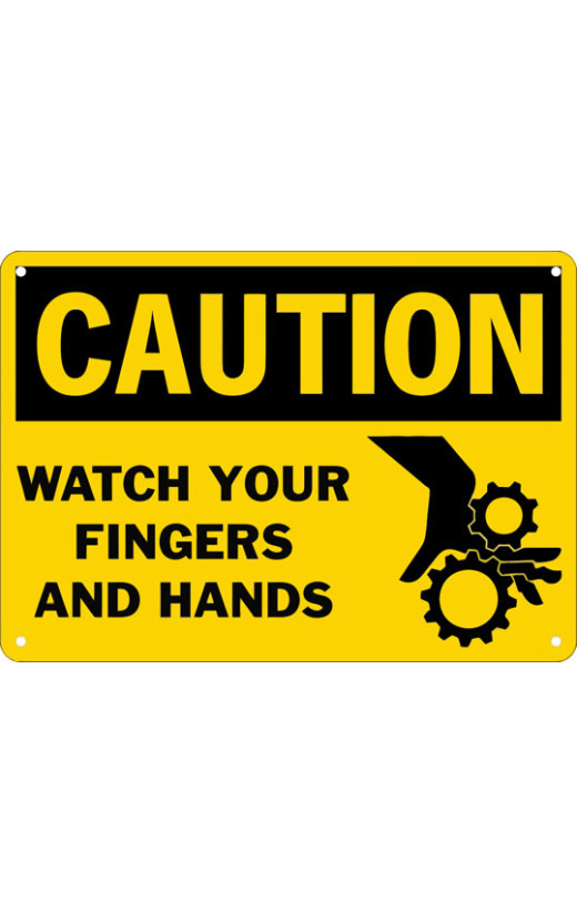 Caution Watch Your Fingers And Hands Safety Sign