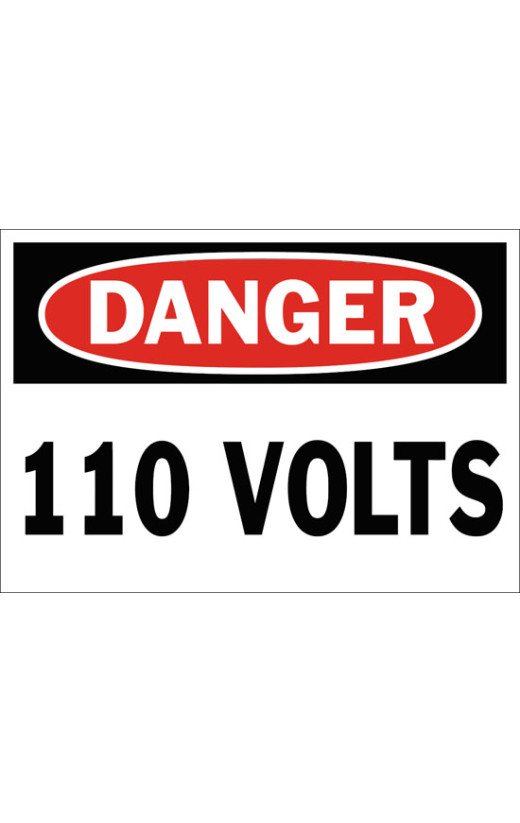 Danger 110 Volts Safety Sign