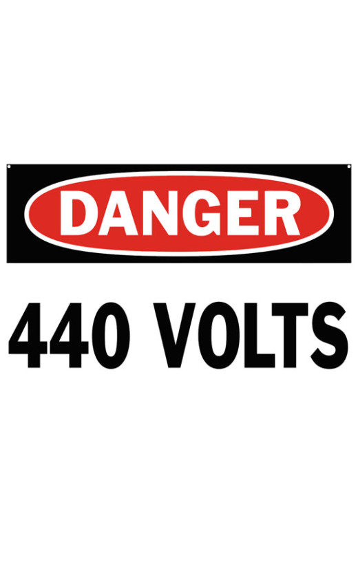 Danger 440 Volts Safety Sign