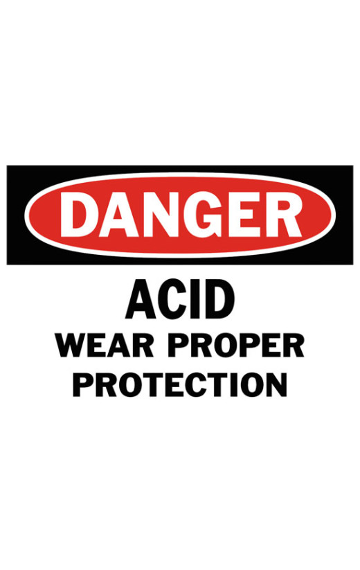 Danger Acid Wear Proper Protection Safety Sign