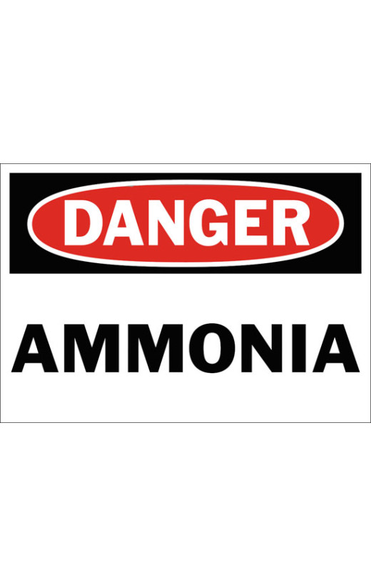 Danger Ammonia Safety Sign