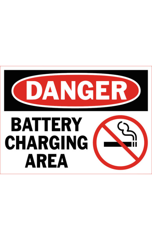 Danger Battery Charging Area Safety Sign