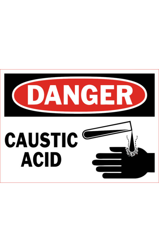 Danger Caustic Acid Safety Sign