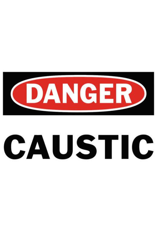 Danger Caustic Safety Sign