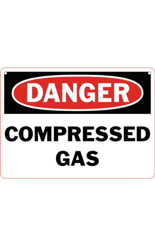 Danger Compressed Gas Safety Sign