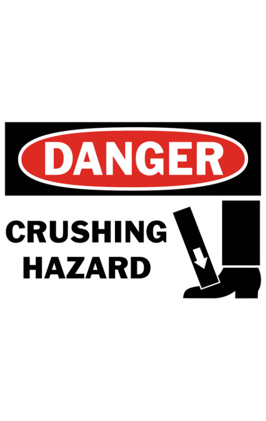 Danger Crushing Hazard Safety Sign