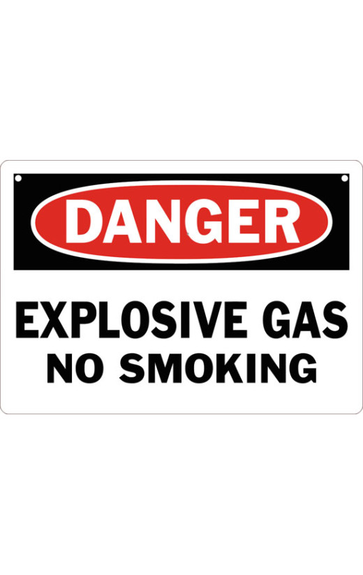 Danger Explosive Gas No Smoking Safety Sign