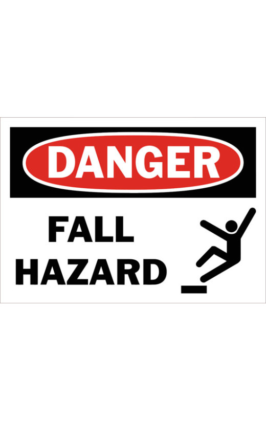 Danger Fall Hazard Safety Sign