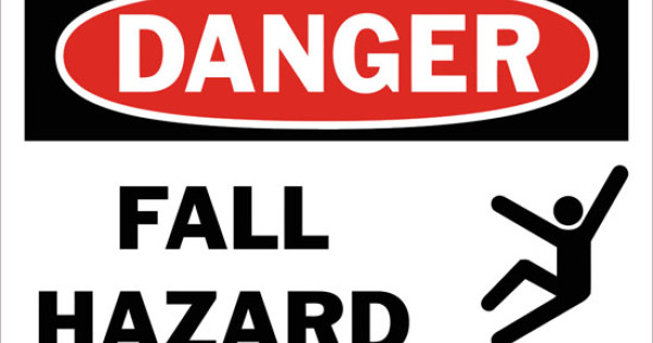 Danger Fall Hazard Safety Sign