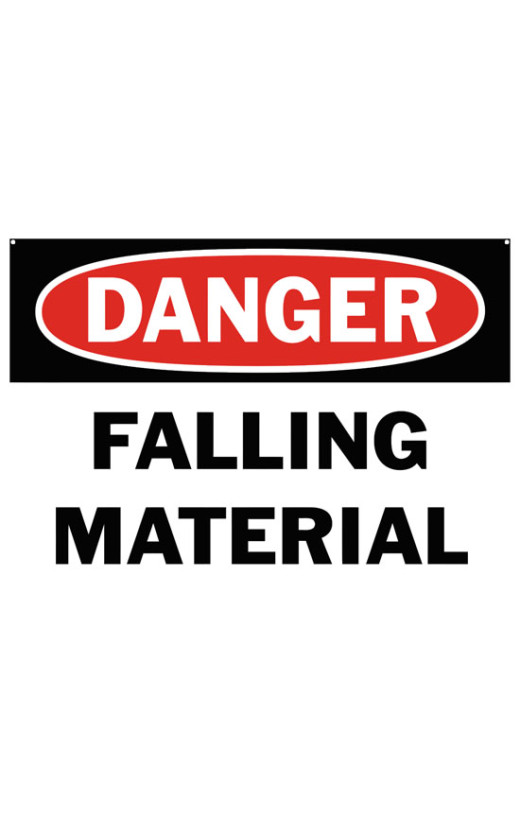 Danger Falling Material Safety Sign