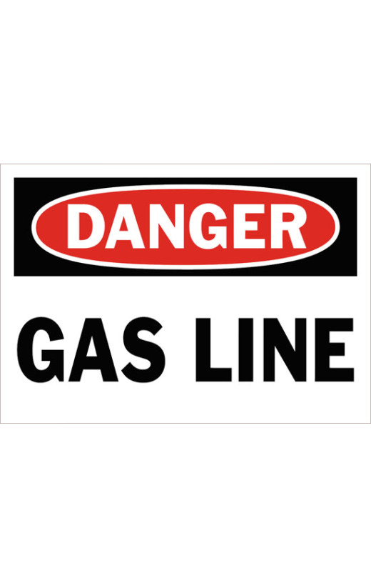 Danger Gas Line Safety Sign