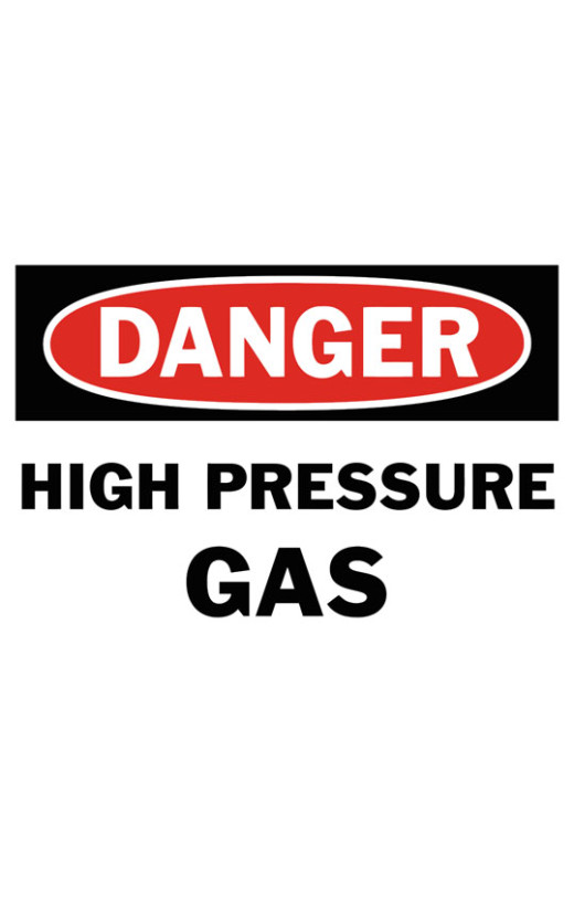 Danger High Pressure Gas Safety Sign